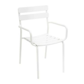 Fauteuil de terrasse en aluminium blanc  Oviala