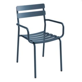 Fauteuil de terrasse en aluminium bleu foncé  Oviala