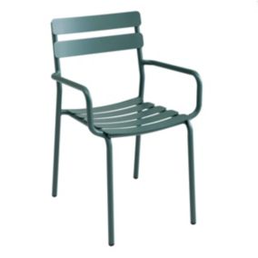 Fauteuil de terrasse en aluminium vert foncé  Oviala