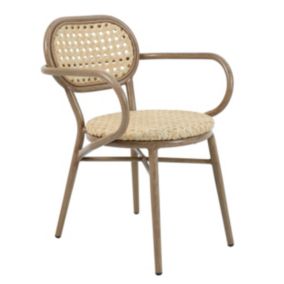 Fauteuil de terrasse en rotin synthétique et aluminium  Oviala