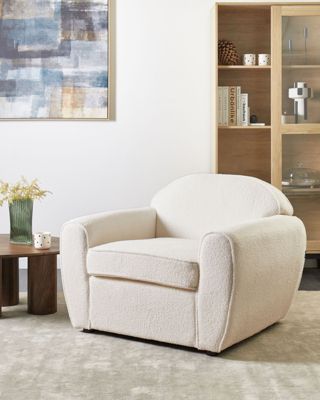 Fauteuil ELLEDE Bouclé Beige clair