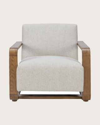 Fauteuil en bois massif chêne et en lin - Uniqka