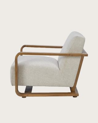 Fauteuil en bois massif chêne et en lin - Uniqka