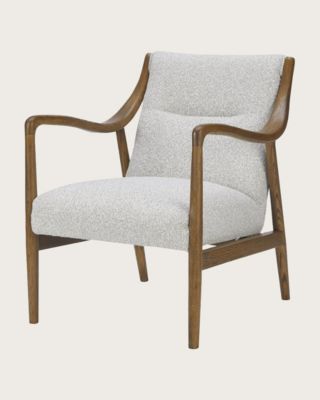 Fauteuil en bois massif chêne et en lin - Uniqka