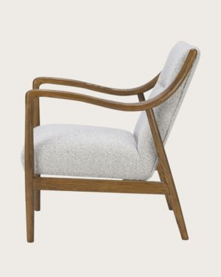 Fauteuil en bois massif chêne et en lin - Uniqka