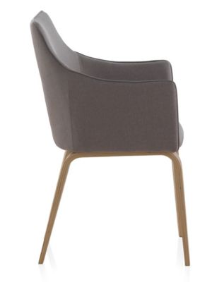 Fauteuil en bois tapissé en tissu gris