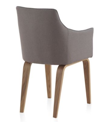 Fauteuil en bois tapissé en tissu gris