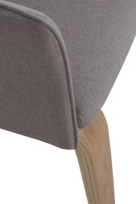 Fauteuil en bois tapissé en tissu gris