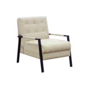 Fauteuil en cuir beige MARADI - Vente-unique