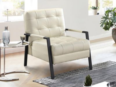 Fauteuil en cuir beige MARADI - Vente-unique