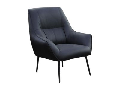 Fauteuil en cuir noir STABIA - Vente-unique