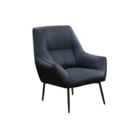 Fauteuil en cuir noir STABIA - Vente-unique