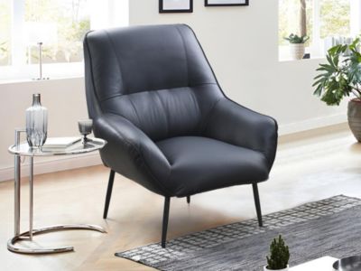 Fauteuil en cuir noir STABIA - Vente-unique