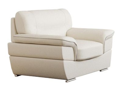 Fauteuil en cuir THIBAULT - Ivoire