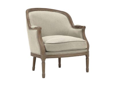 Fauteuil en lin ALIENOR - Crème