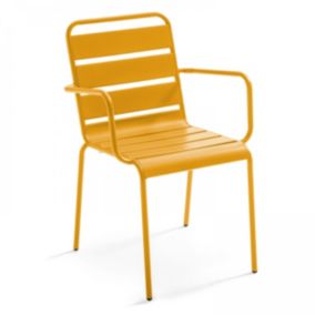 Fauteuil en métal jaune Palavas  Oviala