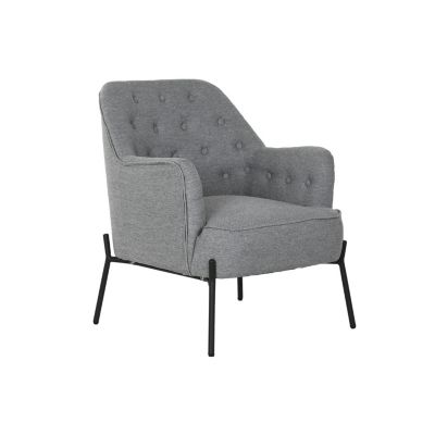 Fauteuil en métal polyester 65 x 73 x 79,5 cm gris