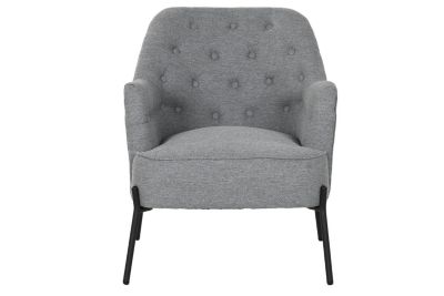 Fauteuil en métal polyester 65 x 73 x 79,5 cm gris
