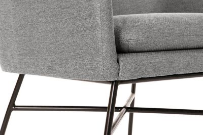 Fauteuil en métal polyester 66x62x76,5 gris clair