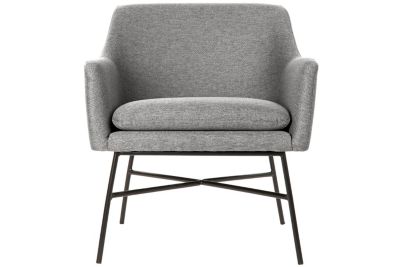 Fauteuil en métal polyester 66x62x76,5 gris clair