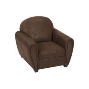 Fauteuil en microfibre aspect cuir vieilli club VICTORY III