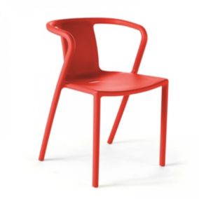 Fauteuil en plastique rouge  Oviala