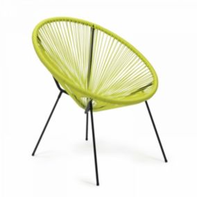 Fauteuil en résine tressée vert  Oviala