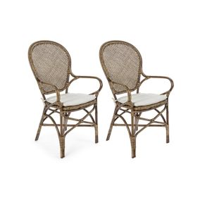 Fauteuil en rotin Bistrot (lot de 2) - ELINA