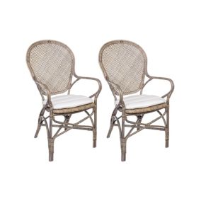 Fauteuil en rotin Bistrot (lot de 2) - ELINA