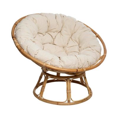 Fauteuil en Rotin & Coussin "Seram" 112cm Naturel