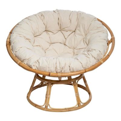 Fauteuil en Rotin & Coussin "Seram" 112cm Naturel