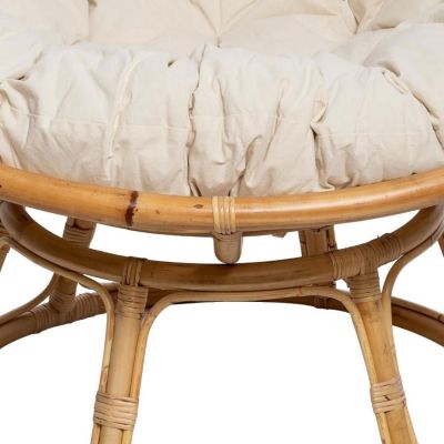 Fauteuil en Rotin & Coussin "Seram" 112cm Naturel