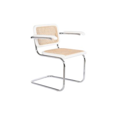 Fauteuil en rotin d'orme 65,5 x 62 x 79 cm blanc