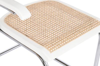 Fauteuil en rotin d'orme 65,5 x 62 x 79 cm blanc