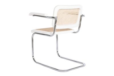 Fauteuil en rotin d'orme 65,5 x 62 x 79 cm blanc