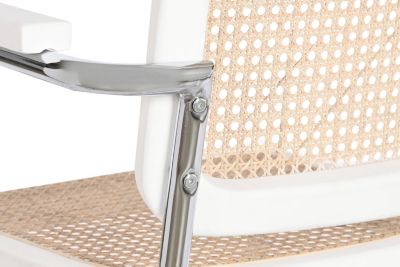 Fauteuil en rotin d'orme 65,5 x 62 x 79 cm blanc
