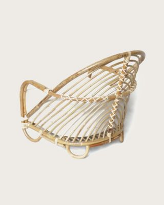 Fauteuil en rotin tressé et coussin Blanc - Uniqka