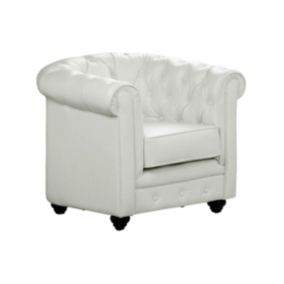 Fauteuil en simili CHESTERFIELD - Blanc