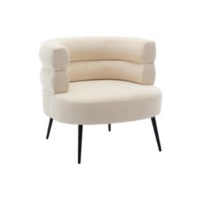 Fauteuil en tissu beige CAMEDO