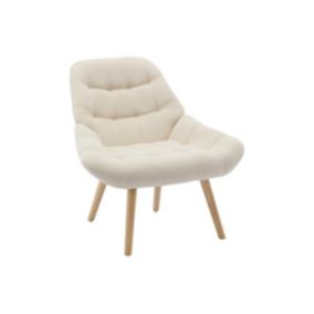 Fauteuil en tissu beige LUOSTO