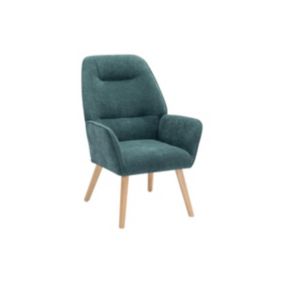 Fauteuil en tissu bleu canard OSIMO