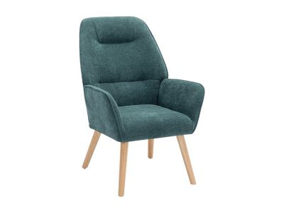 Fauteuil en tissu bleu canard OSIMO