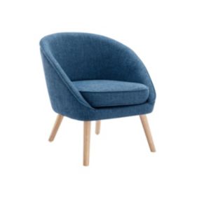 Fauteuil en tissu bleu LINDALE