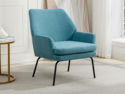 Fauteuil en tissu bleu PALMARELO