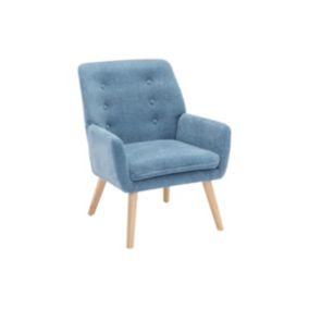 Fauteuil en tissu bleu SERINO - Vente-unique