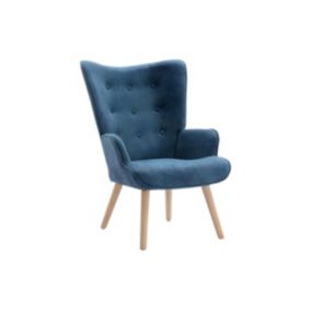 Fauteuil en tissu bleu VATELY - Vente-unique