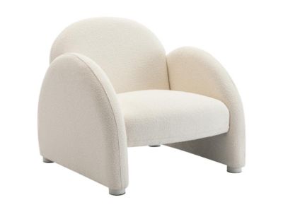 Fauteuil en tissu bouclette blanc COLEBRI