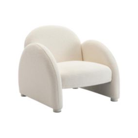 Fauteuil en tissu bouclette blanc COLEBRI