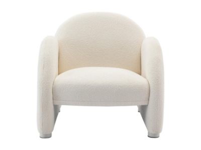 Fauteuil en tissu bouclette blanc COLEBRI