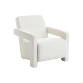 Fauteuil en tissu bouclette blanc ISPARTA